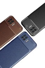 Uray store Oppo A73 Kılıf Auto Focus Karbon Kapak - Lacivert - Görsel 3