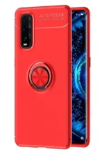 Uray store Oppo Find X2 Kılıf Range Yüzüklü Silikon - Kırmızı