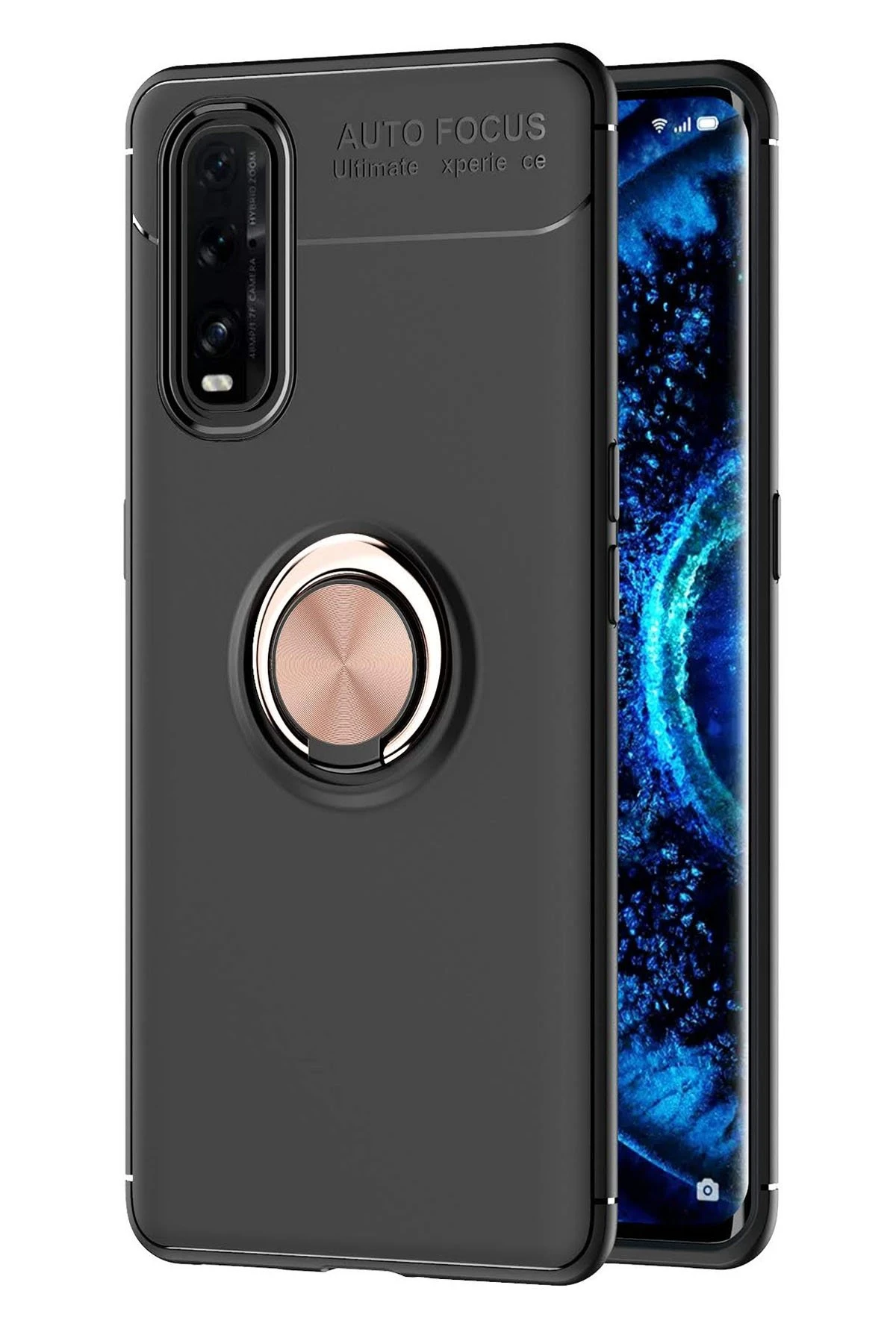 newface-oppo-find-x2-kilif-range-yuzuklu-silikon-siyah-gold-default Uray store Oppo Find X2 Kılıf Range Yüzüklü Silikon - Siyah-Gold - Görsel 1