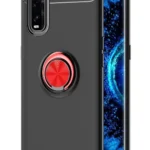 Uray store Oppo Find X2 Kılıf Range Yüzüklü Silikon - Siyah-Kırmızı