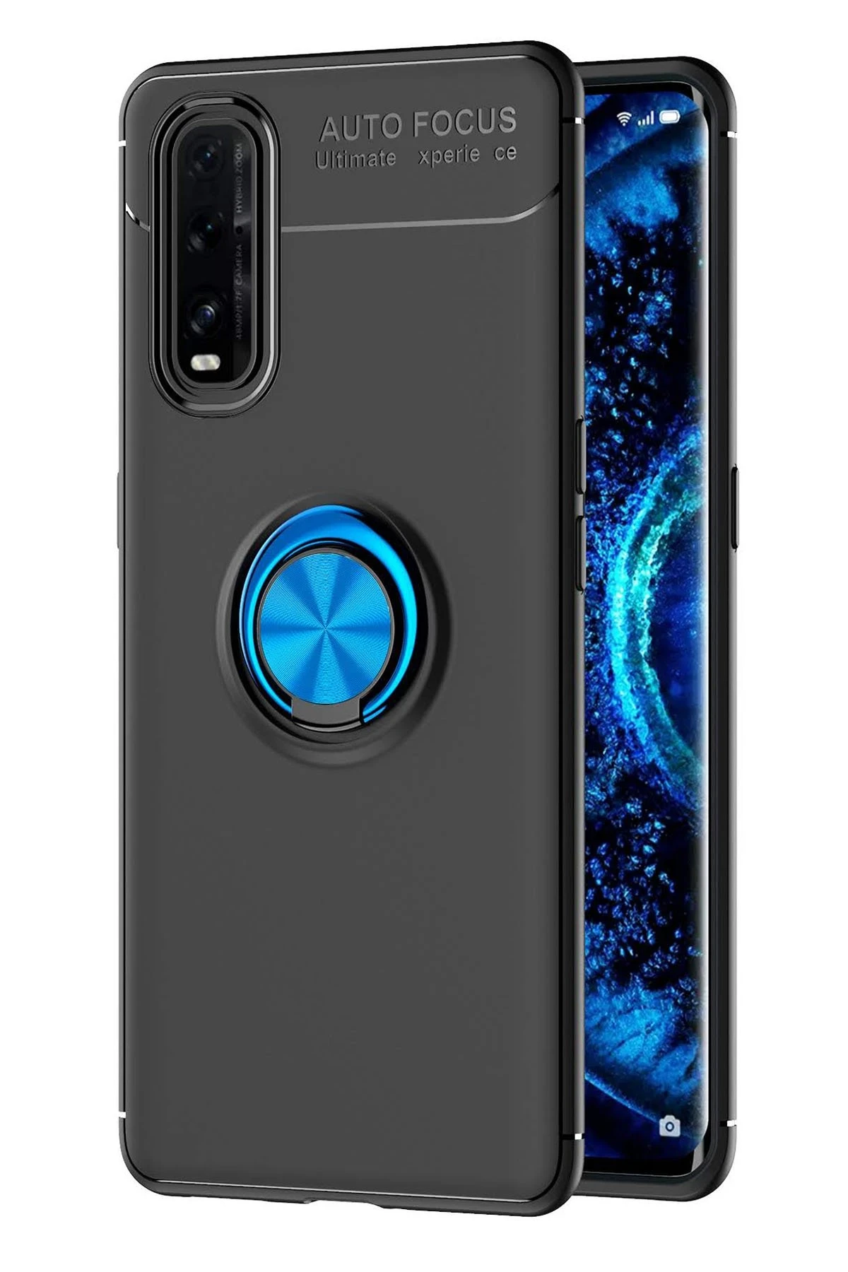 newface-oppo-find-x2-kilif-range-yuzuklu-silikon-siyah-mavi-default Uray store Oppo Find X2 Kılıf Range Yüzüklü Silikon - Siyah-Mavi - Görsel 1