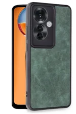 Uray store Oppo Reno 11F Kılıf Aras Deri Kapak - Koyu Yeşil - Görsel 2