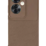 Uray store Oppo Reno 11F Kılıf Auto Focus Karbon Kapak - Kahverengi