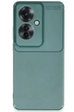 Uray store Oppo Reno 11F Kılıf Auto Focus Karbon Kapak - Koyu Yeşil