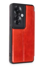 Uray store Oppo Reno 11F Kılıf Flip Cover - Kırmızı - Görsel 2