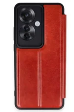 Uray store Oppo Reno 11F Kılıf Flip Cover - Kırmızı