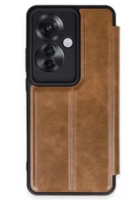 Uray store Oppo Reno 11F Kılıf Flip Cover - Taba