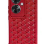 Uray store Oppo Reno 11F Kılıf Petek Silikon Kapak - Kırmızı