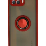 Uray store Oppo Reno 4 Lite Kılıf Montreal Yüzüklü Silikon Kapak - Kırmızı
