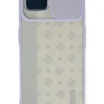 Uray store Oppo Reno 4 Lite Kılıf Palm Buzlu Kamera Sürgülü Silikon - Lila