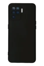 Uray store Oppo Reno 5 Lite Kılıf Nano içi Kadife Silikon - Siyah