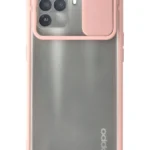 Uray store Oppo Reno 5 Lite Kılıf Palm Buzlu Kamera Sürgülü Silikon - Pembe