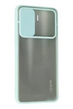 Uray store Oppo Reno 5 Lite Kılıf Palm Buzlu Kamera Sürgülü Silikon - Turkuaz - Görsel 3