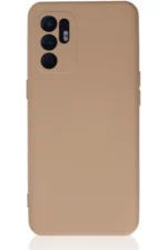 Uray store Oppo Reno 6 Kılıf Nano içi Kadife Silikon - Pudra