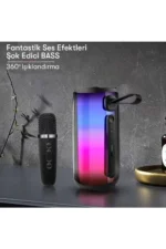 Uray store Pluse 5 Mikrofonlu RGB Kablosuz Hoparlör - Siyah - Görsel 3