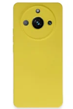Uray store Realme 11 Pro Kılıf Nano içi Kadife Silikon - Sarı