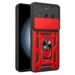 Uray store Realme 11 Pro Kılıf Pars Lens Yüzüklü Silikon - Kırmızı