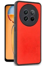 Uray store Realme 12 5G Kılıf Aras Deri Kapak - Kırmızı - Görsel 2