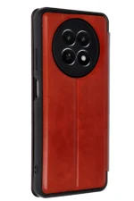 Uray store Realme 12 5G Kılıf Flip Cover - Kırmızı