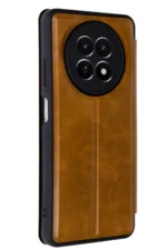 Uray store Realme 12 5G Kılıf Flip Cover - Taba