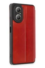 Uray store Realme 12 Lite Kılıf Flip Cover - Kırmızı - Görsel 2