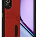 Uray store Realme 12 Lite Kılıf Sara Kartvizitli Deri Kılıf - Kırmızı