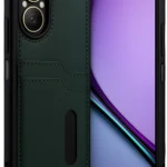 Uray store Realme 12 Lite Kılıf Sara Kartvizitli Deri Kılıf - Koyu Yeşil