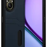 Uray store Realme 12 Lite Kılıf Sara Kartvizitli Deri Kılıf - Lacivert