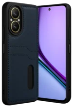 Uray store Realme 12 Lite Kılıf Sara Kartvizitli Deri Kılıf - Lacivert