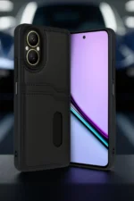 Uray store Realme 12 Lite Kılıf Sara Kartvizitli Deri Kılıf - Siyah - Görsel 2