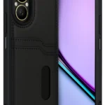 Uray store Realme 12 Lite Kılıf Sara Kartvizitli Deri Kılıf - Siyah