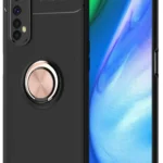 Uray store Realme 7 Kılıf Range Yüzüklü Silikon - Siyah-Gold