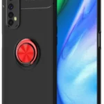 Uray store Realme 7 Kılıf Range Yüzüklü Silikon - Siyah-Kırmızı