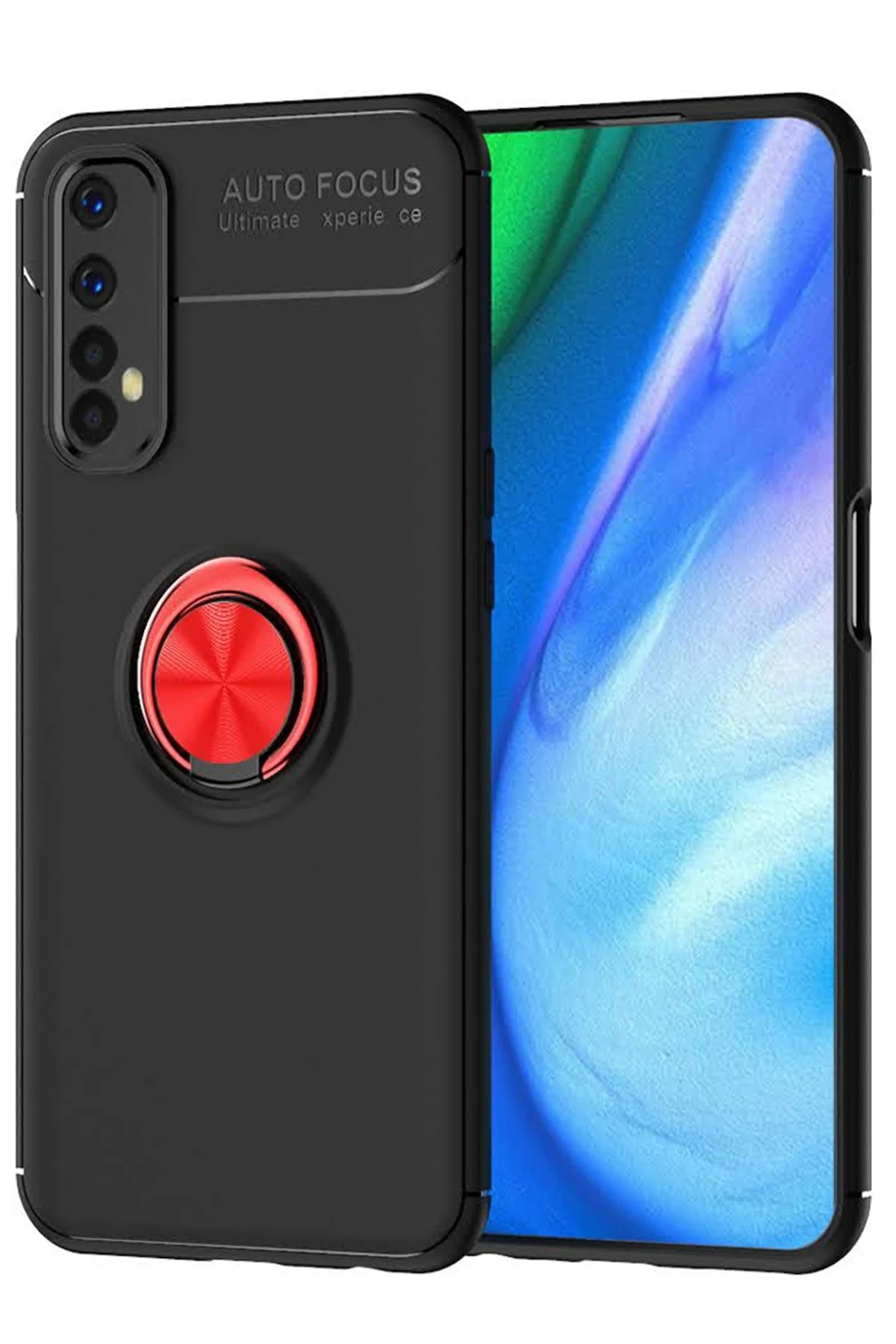 newface-realme-7-kilif-range-yuzuklu-silikon-siyah-kirmizi-default Uray store Realme 7 Kılıf Range Yüzüklü Silikon - Siyah-Kırmızı - Görsel 1