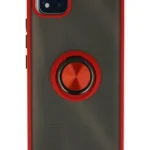 Uray store Realme C11 2021 Kılıf Montreal Yüzüklü Silikon Kapak - Kırmızı