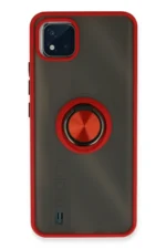 Uray store Realme C11 2021 Kılıf Montreal Yüzüklü Silikon Kapak - Kırmızı