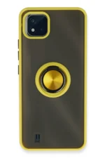 Uray store Realme C11 2021 Kılıf Montreal Yüzüklü Silikon Kapak - Sarı