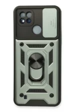 Uray store Realme C11 2021 Kılıf Pars Lens Yüzüklü Silikon - Yeşil
