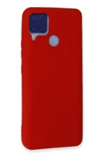 Uray store Realme C15 Kılıf Nano içi Kadife Silikon - Kırmızı - Görsel 3
