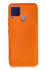 Uray store Realme C15 Kılıf Nano içi Kadife Silikon - Turuncu