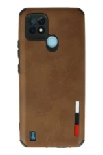 Uray store Realme C21 Kılıf Loop Deri Silikon - Kahverengi