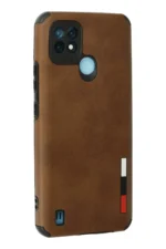 Uray store Realme C21 Kılıf Loop Deri Silikon - Kahverengi - Görsel 3