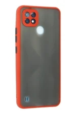 Uray store Realme C21 Kılıf Montreal Silikon Kapak - Kırmızı - Görsel 3