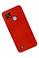 Uray store Realme C21 Kılıf Nano içi Kadife Silikon - Kırmızı - Görsel 2