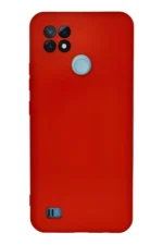 Uray store Realme C21 Kılıf Nano içi Kadife Silikon - Kırmızı