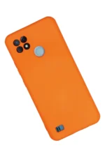 Uray store Realme C21 Kılıf Nano içi Kadife Silikon - Turuncu - Görsel 2