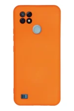 Uray store Realme C21 Kılıf Nano içi Kadife Silikon - Turuncu