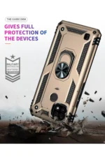 Uray store Realme C21 Kılıf Sofya Yüzüklü Silikon Kapak - Gold - Görsel 4