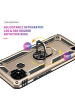 Uray store Realme C21 Kılıf Sofya Yüzüklü Silikon Kapak - Gold - Görsel 5
