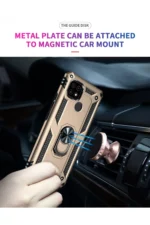 Uray store Realme C21 Kılıf Sofya Yüzüklü Silikon Kapak - Gold - Görsel 7